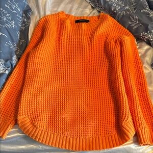 Vibrant Orange Crew Neck Sweater